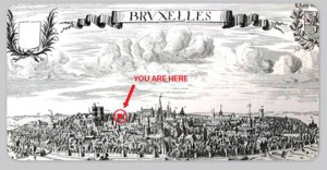 Old map of Brussells showing the location of the conference