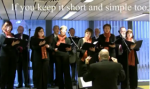 Photograph of the Hot Air Vocal Ensemble singing If you keep it short and simple too