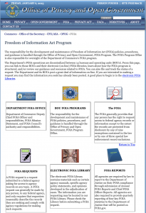 Commerce FOIA Page (Screenshot)