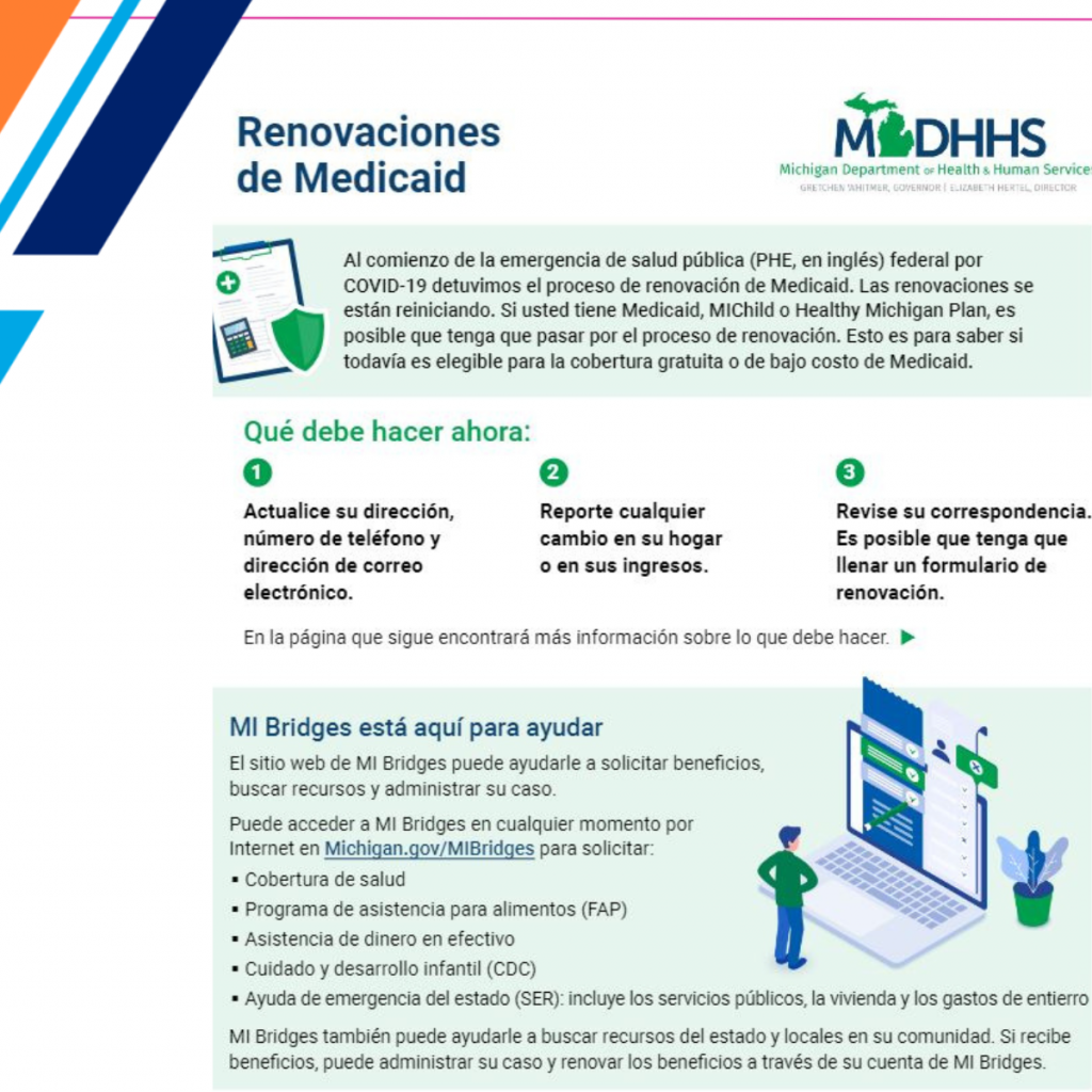 MI DHHS Medicaid Renewal Brochure-Spanish